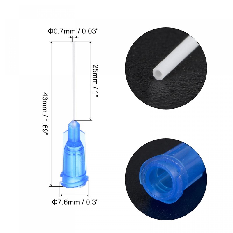 uxcell 50 Pcs 22G Plastic Dispensing Needles, 1" PP Glue