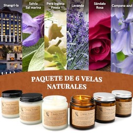 Nasjac Velas Aromaticas Regalo para Mujer, 6 Velas Perfumadas Relajantes 3.5oz, Velas Decorativas Hechas a Mano, Vela Cera de Soya Natural, Vela de...