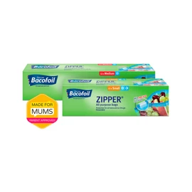 Zipper All Purpose Bags Resealable Slider Secure Zip Tight Seal BPA Free Food Storage Bags, Fresh Keeping, Freezing, Transporting and Organising – 15 x Small 1L and 12 x Medium 3L