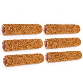 FYSUIMU 6Pcs 9 Inch Textured Paint Roller Set Small Textured Roller Brown for Painting Walls Popcorn Ceiling Home Improvement Paint Supplies