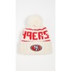Lele Sadoughi Women's White 49ers Beanie with Yarn Pom Pom,