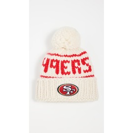 Lele Sadoughi Women's White 49ers Beanie with Yarn Pom Pom, White, One Size
