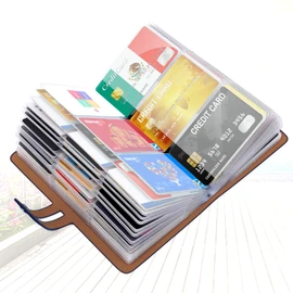 Padike RFID Credit Card Holder Business Card Organizer Business Card Holder, with 96 Card Slots Credit Card Protector for Managing Your Different Cards to Prevent Loss or Damage, Navy blue, Compact