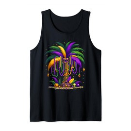 Mardi Gras Palm Tree Hawaiian Tropical Party Men Women Kids Tank Top