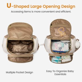 LOVEVOOK Mini Diaper Bag Backpack, Waterproof Diaper Bags for Baby Girl Boy with Changing Pad, Stylish Baby Diaper Bag, Diaper Bag for Mom Dad with Stroller Buckles,14 Inch