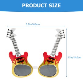 Guitar Sunglasses Beach Party Eyeglasses: 2 Pairs Guitar Shape Glasses Music Festival Summer Beach Eyewear for Cosplay Bar Club Decoration