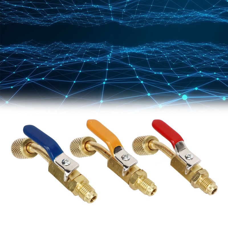 6PCS Refrigerant Angled Compact Ball Valve Fit for R410A R134A