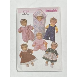Butterick Baby Doll Clothes For 14/15” & 17/18” Dolls Sewing Pattern 5729 Uncut