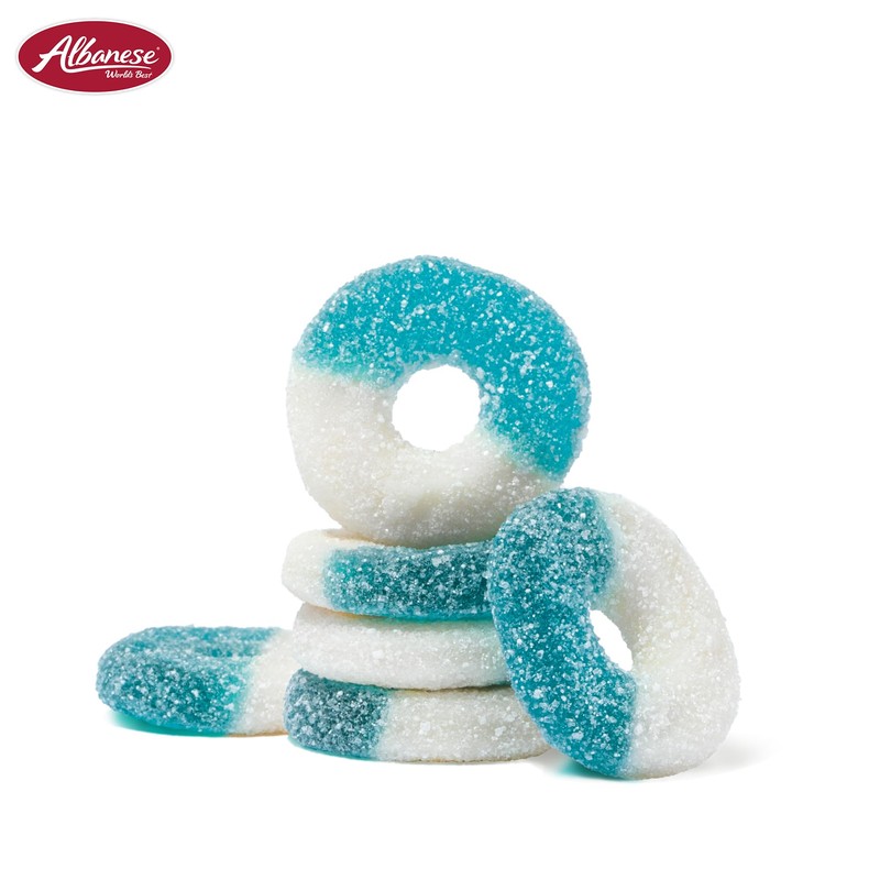 Albanese World's Best Gummi Blue Raspberry Rings, 4.5lbs of Candy
