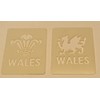 Welsh face Paint Stencils with Dragon & Feather with Wales