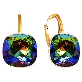 Earrings 925 Silver Austrian Zirconia - 24 Carat Gold-Plated Jewellery for Women and Girls - Drop Earrings Ideal for Gifts for Women, Sterling Silver, Cubic Zirconia