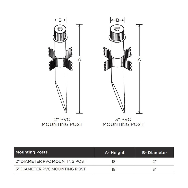 Nuvo SF76/640 Mounting Post, 2 inch PVC, Bronze/Dark