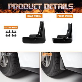 Xotic Tech 4PCS Front & Rear Mud Flap Splash Guards Fender Flare Mudguard Dirt Slush Trap Protector w/Hardware Accessories Full Set Compatible with Hyundai Sonata 2020-2022