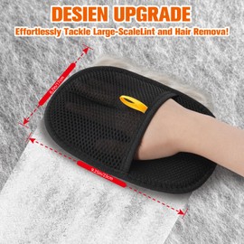 Zehrai Pet Hair Removal Glove for Cats & Dogs, Newly Upgraded Electrostatic Pet Hair Gloves, 2 Pack Reusable Pet Hair Remover Tool for Laundry, Couch, Carpet, Car Seat