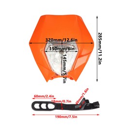 TOTMOX Motorcycles Headlight, Dirt Bike Head Lamp Compatible with KTM Motocross Headlights Modified Light Assembly 35W 12V Front Headlamps