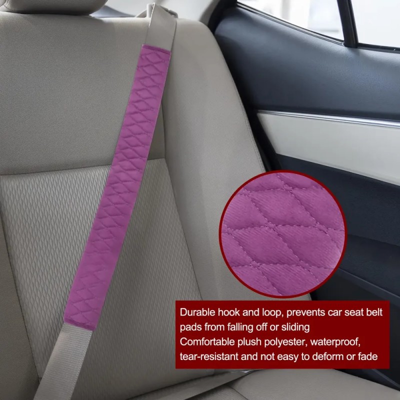 Fundas De Cinturón De Seguridad 2 Piezas Almohadillas Púrpur
