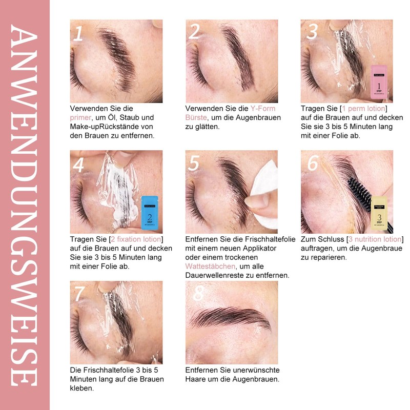 Eyebrow Lifting Set, Long Lasting Hold Brow Lifting Set, 6-8