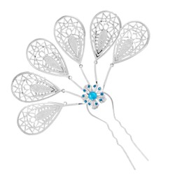 Lureme Ethnic Golden Leaf Hairpin Women Vintage Hollowed Leaves Hair Sticks for Styling Buns(hb000017-4)