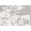 US Ski Resorts Map 24x36 Poster (White & Gray)