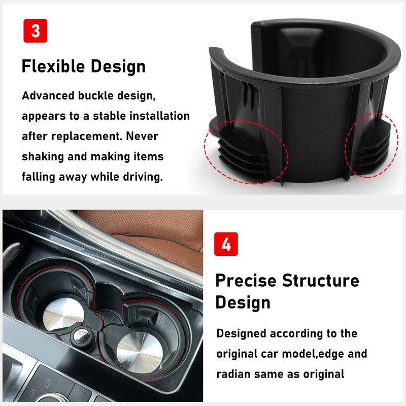 TTCR-II Comaptible with Ranger Rover Cup Holder Replacement 2 Pcs,