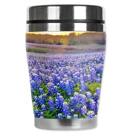 Mugzie 10 Ounce MINI Stainless Steel Travel Mug with Wetsuit Cover - Blue Bonnets