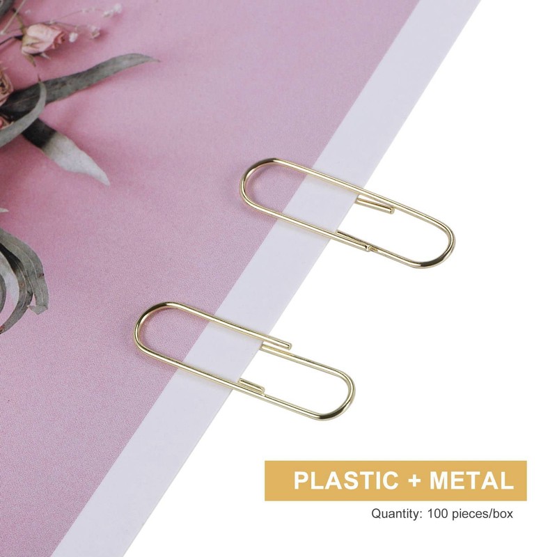 Kafei Gold Office Clips in Elegant Magnetic Marble Clip Holder,