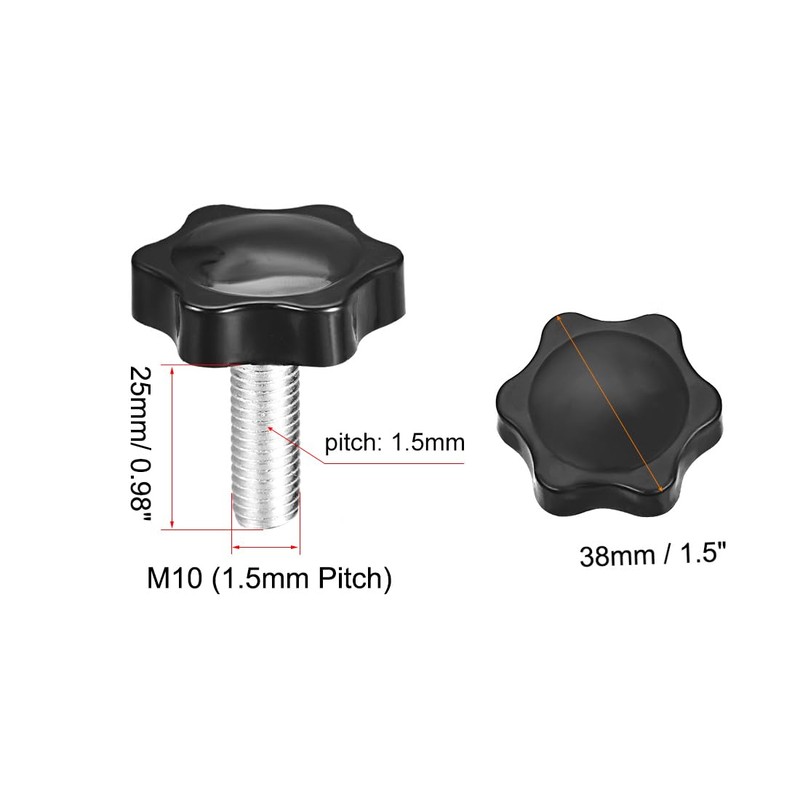 sourcing map Set of 4 Clamping Screws Star Head Star