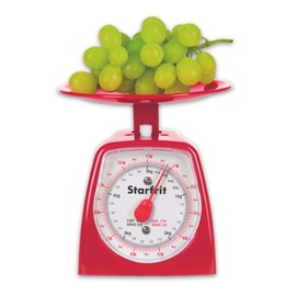 Starfrit Mechanical Kitchen Scale - Precise Dual Measurement - 11lb/5kg Capacity - Red