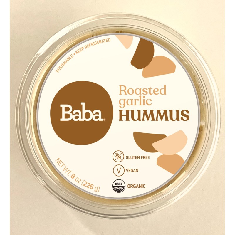Baba Organic Hummus (8 oz) - USDA Organic, Gluten Free,