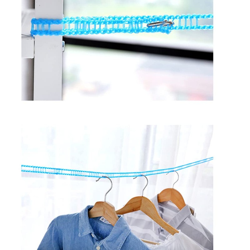 5m Washing Line, Outdoor Windproof Clothesline, Portable Clothes Line for