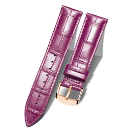 BINLUN Genuine Leather Watch Band, Replacement Watch Strap, Genuine Calfskin, Quick Release, Crocodile Pattern, 10 Colors, 13 Sizes, Unisex