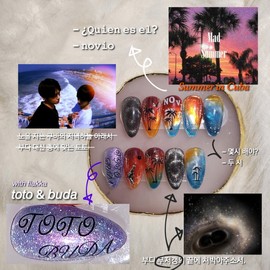 [Handmade nail tips] Mad summer (limited edition) - Oval / [수제네일팁] Mad summer (한정판) - 오발