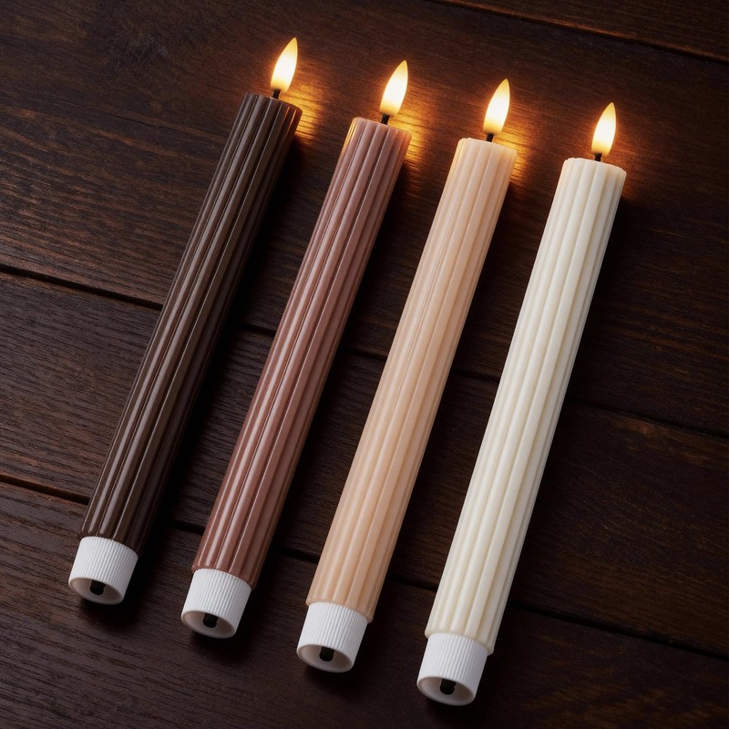 WYZworks Coordinated Chocolatey Mocha Brown 4 Pack, 10" Real Wax