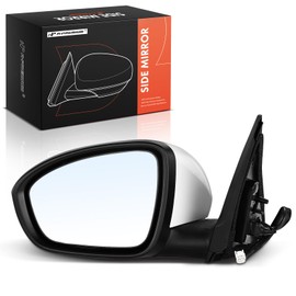 A-Premium Driver Side Power Door Mirror - Compatible with Nissan Sentra S 2020 2021 2022 - Non-Heated Manual Folding Outside Rear View Mirror White (Painted to match)