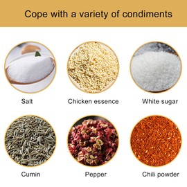 HURRISE - Tarros de acero inoxidable para especias con tapa y cuchara de sal de 6,2 cm de altura para especias de cocina para almacenar curry de sésamo en polvo y chile en polvo (dorado)