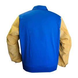 Tillman TIL9230L Large Royal Blue FR Welding Jacket w/Leather Sleeves