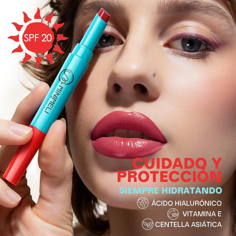 Minimeli Delineador y Brillo Labial 2 en 1, Textura Ligera