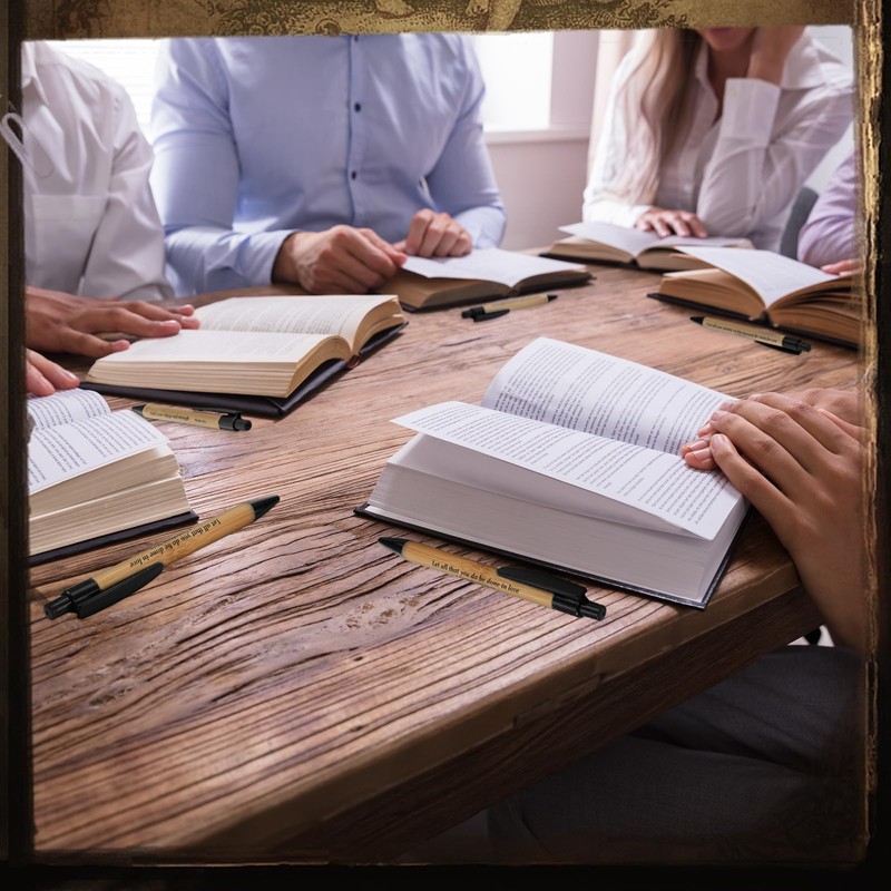 Cholemy 100 Pcs Christian Gifts Bible Verse Pens Bamboo Christian