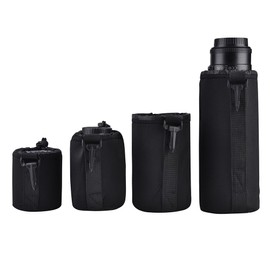 Topiky Pack of 4 Lens Bag Protective Case Shockproof Storage Bag for DSLR Camera Lens Includes: Small, Medium, Large, XL Size