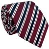 (リトリーズ) RETREEZ プレッピーストライプ柄 マイクロファイバー 織り生地 メンズ タイ ネクタイ - マルーンレッド&ネイビーブルー