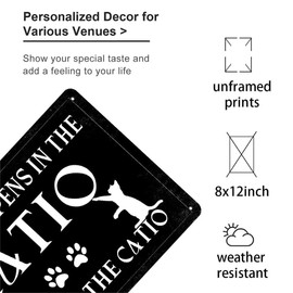 KanaAt Funny Cat House Sign What Happens in the Catio Stays in the Catio Metal Tin Sign Home Pet Wall Decor Vintage Catio Decor Sign Cat Lover Sign 8x12 Inch