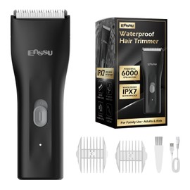 ENSSU Cordless Hair Clippers for Men - Waterproof Beard Trimmer with Ceramic Blade, Rechargeable Electric Hair Cutting Kit for Adults and Kids, Black