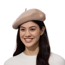 Classic Wool Beret Hats for Women Man Painter hat French Beret for Man Woman Warm Winte. (Khaki)