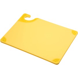 San Jamar Saf-T-Grip Plastic Cutting Board with Safety Hook, 9" x 12" x 0.375", Yellow, (Pack of 6)