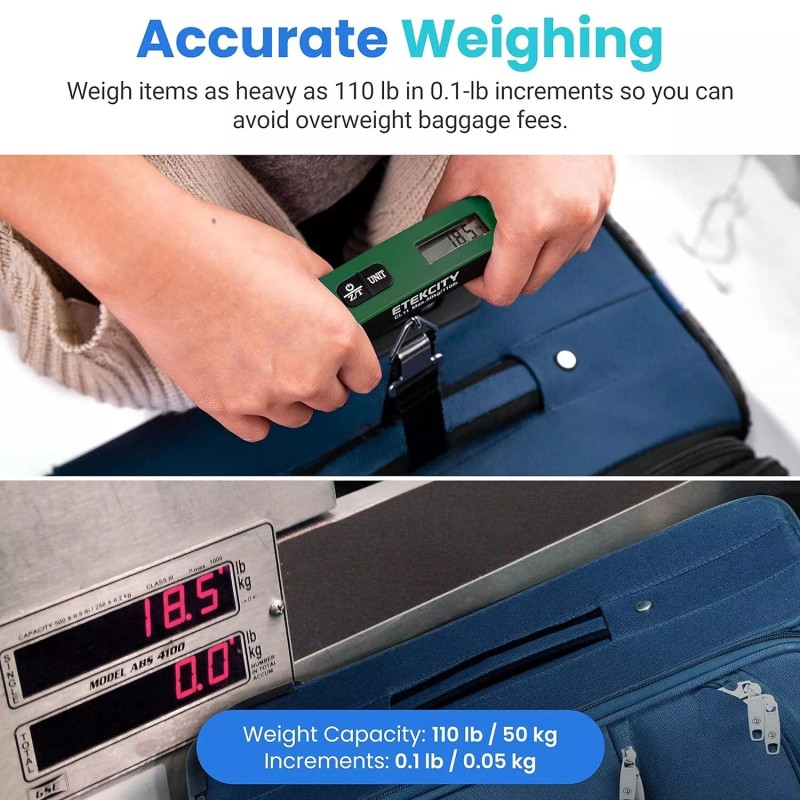 Etekcity EL11 Digital Hanging Luggage Scale - Green