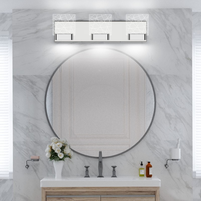Aipsun Modern Bathroom Vanity Light 3 Light Stainless Steel Chrome