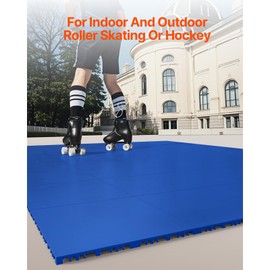 Happybuy Dryland Tiles for Hockey Floor Mat, 12 x 12 in 8-Pcs Interlocking, Versatile Training Surface, Dance Floor Tiles, Hockey Training Board for Shooting (Blue, 8 sq. ft/Box)