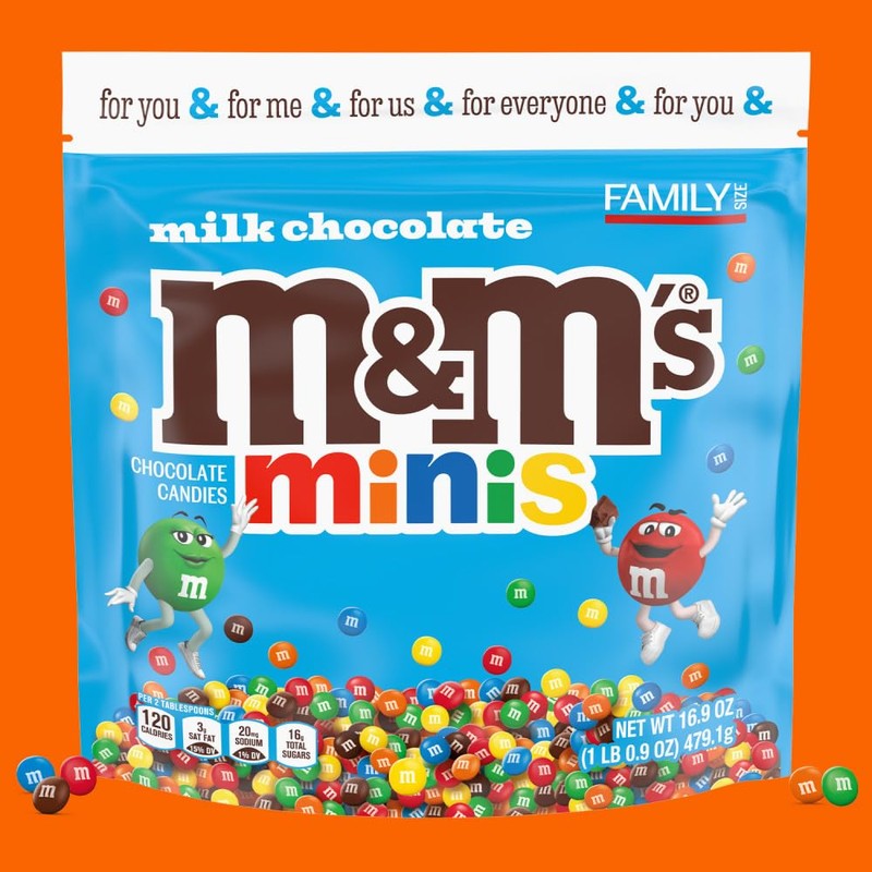 M&M'S MINIS Milk Chocolate Candy Assortment, Family Size, 16.9 oz