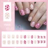 Extra Short Valentines Press on Nails Square Heart False Nails