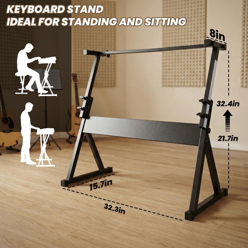 tipatyard Piano Keyboard Stand - Z Style Adjustable and Professional